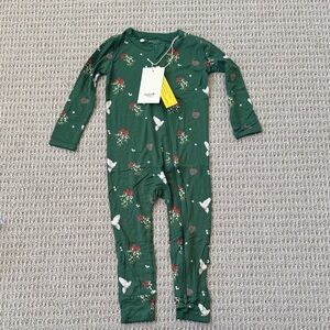 Kyte Baby Forest Green Holiday Kids One Piece